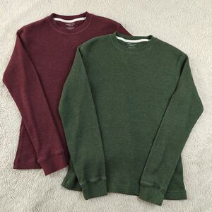 American Eagle Waffle Knit Shirt Men's XS Thermal Sweater Bundle 2pc